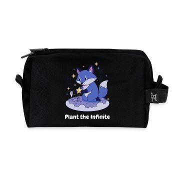 Night Star Fox on Cloud - Recycled Toiletry Zip Bag - black - Front