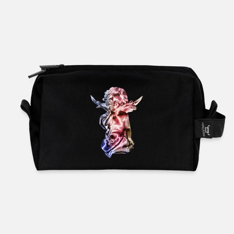 Engelskulptur Farbverlauf - Recycelte Kulturtasche - Schwarz