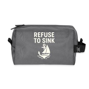 Refuse to Sink – Maritime Typo Meer Segeln Boot - Recycelte Kulturtasche - Anthrazit - Vorne