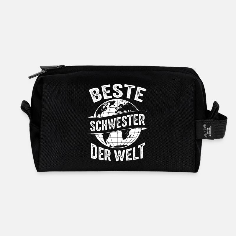 Beste Schwester der Welt Lustiges Geschenk  - Recycelte Kulturtasche - Schwarz
