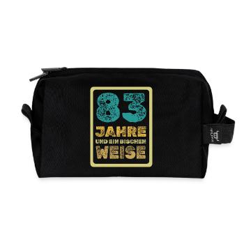 Age 83 - Recycled Toiletry Zip Bag - black - Front
