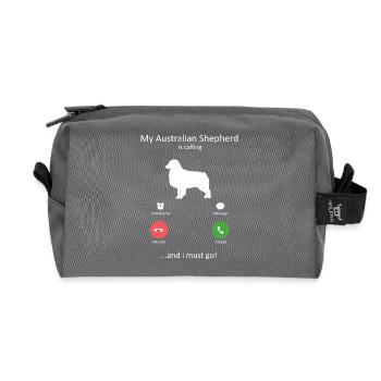 Mein Australian Shepherd ruft Must Go Kunst - Recycelte Kulturtasche - Anthrazit - Vorne