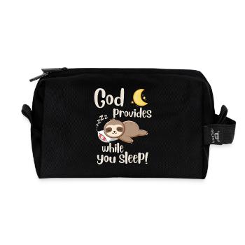 Jesus Christ- God provides while you sleep - Faith - Recycelte Kulturtasche - Schwarz - Vorne
