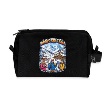 Après Ski Team Bergidyll - Recycelte Kulturtasche - Schwarz - Vorne