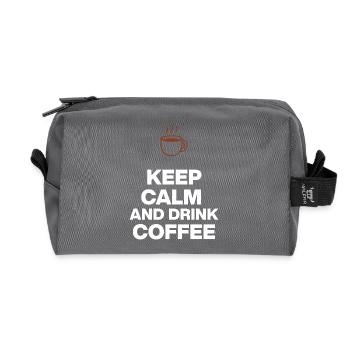 KEEP CALM AND DRINK COFFEE, OHNE KAFFEE GEHT NIX - Recycelte Kulturtasche - Anthrazit - Vorne