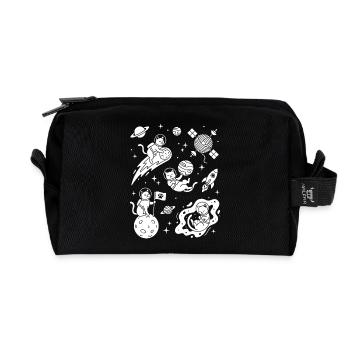 Astro Cats in space - Recycled Toiletry Zip Bag - black - Front