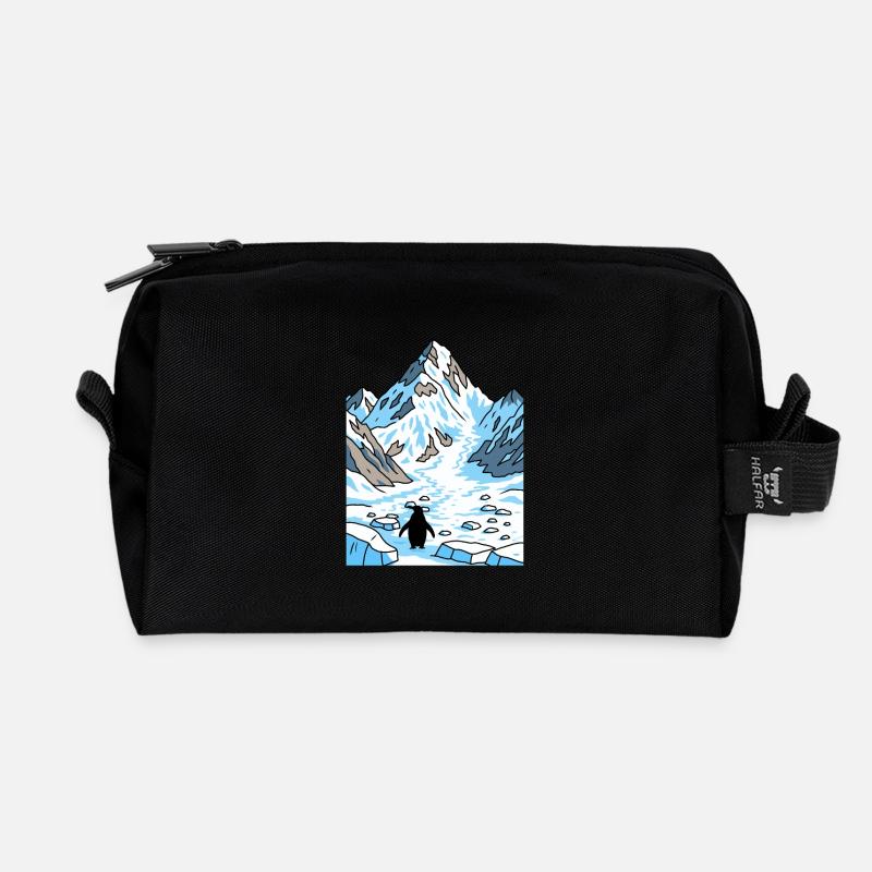 Gletscherpfad Pinguin - Recycelte Kulturtasche - Schwarz