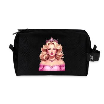 Prinzessin mit blondem Haar und rosa Kleid - Recycelte Kulturtasche - Schwarz - Vorne