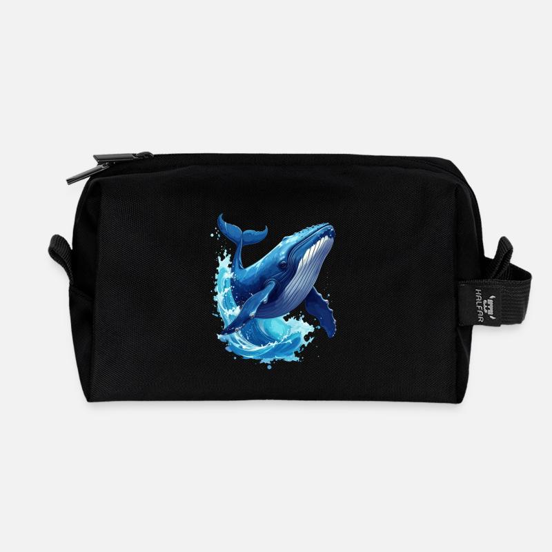 Wal - Recycelte Kulturtasche - Schwarz