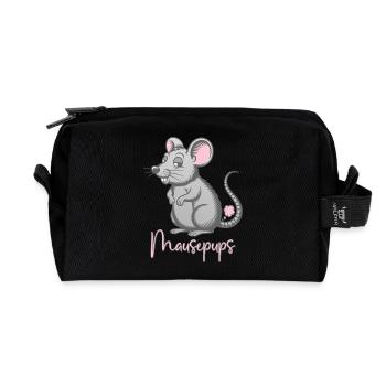 Mausepups Mause Pups Maus Pupsen Furzen Furz - Recycelte Kulturtasche - Schwarz - Vorne