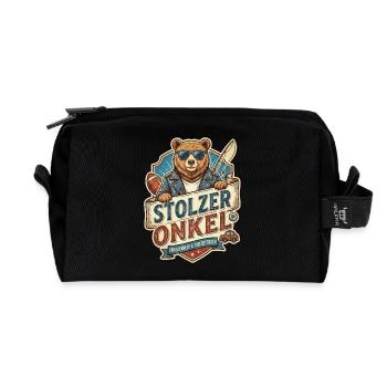Stolzer Onkel Bär – Freizeitheld - Recycelte Kulturtasche - Schwarz - Vorne