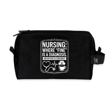 Coffee is a food group - Recycled Toiletry Zip Bag - black - Front