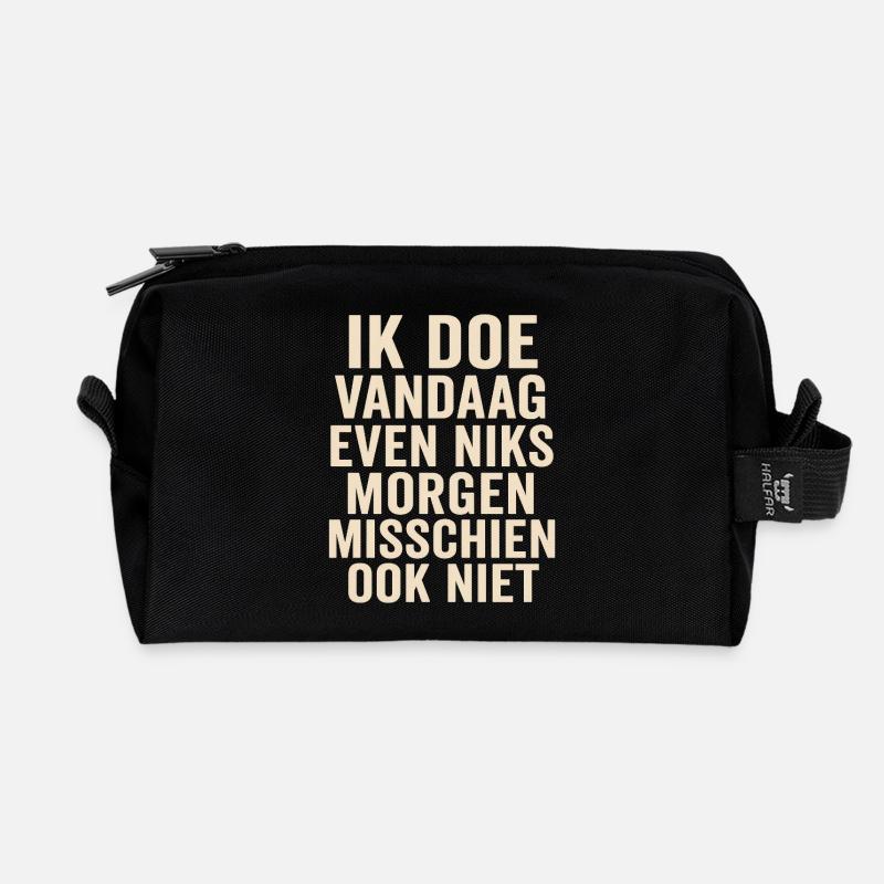Heute nichts, vielleicht morgen - Recycelte Kulturtasche - Schwarz