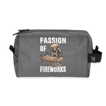 Passion Of Fireworks - Recycled Toiletry Zip Bag - anthracite - Front