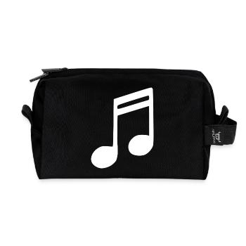 Music Note Musical Note White - Recycled Toiletry Zip Bag - black - Front
