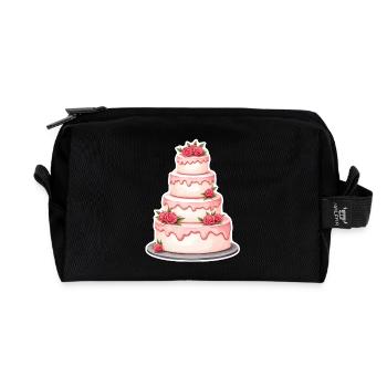 Cake Wedding - Recycled Toiletry Zip Bag - black - Front