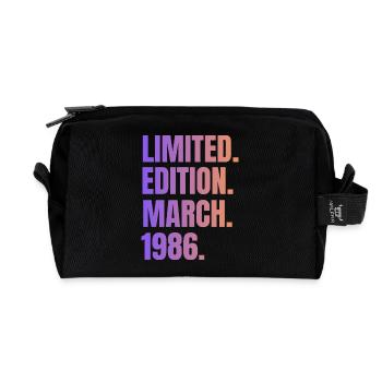 March 1986 Year 1986 Retro 1986 Limited Edition - Recycled Toiletry Zip Bag - black - Front
