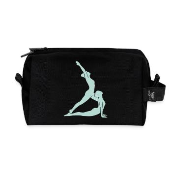 Yoga Silhouette - Recycled Toiletry Zip Bag - black - Front