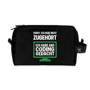 Coding Gedacht Bildschirm Spruch - Recycelte Kulturtasche - Schwarz - Vorne