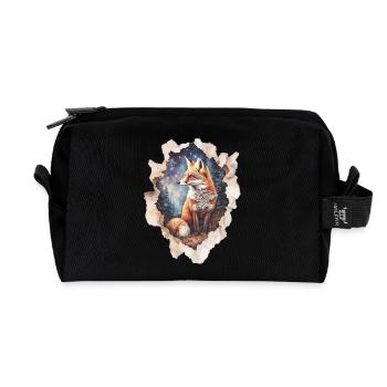 Fuchs Sternenhimmel - Recycelte Kulturtasche - Schwarz - Vorne