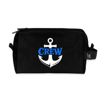 Blue Anchor Crew Logo - Recycled Toiletry Zip Bag - black - Front