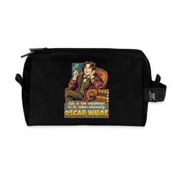 Oscar Wilde Life - Recycled Toiletry Zip Bag - black - Front