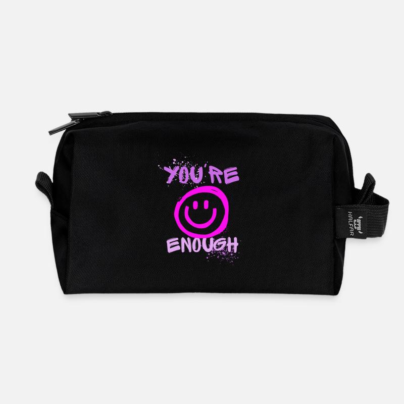 YOU ARE ENOUGH - Recycelte Kulturtasche - Schwarz
