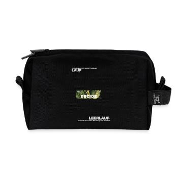Decisions – Leaf Green Motif - Recycled Toiletry Zip Bag - black - Front