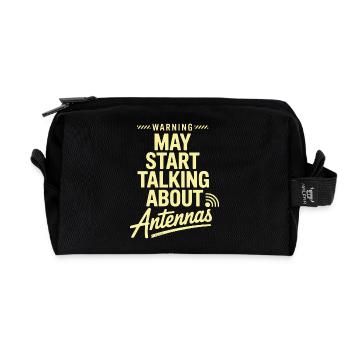 Affiche de discussion sur l’antenne de la satire rétro tech - Trousse de toilette en tissu recyclé - noir - Devant