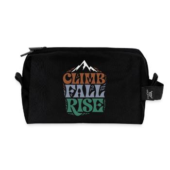 Dawn Mountain und Laub - Recycelte Kulturtasche - Schwarz - Vorne