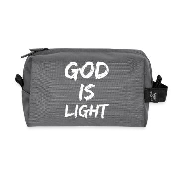 god is light - Recycelte Kulturtasche - Anthrazit - Vorne