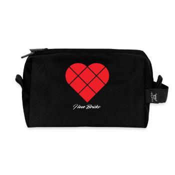 Klemmbausteine Herz: I Love Bricks - Recycelte Kulturtasche - Schwarz - Vorne