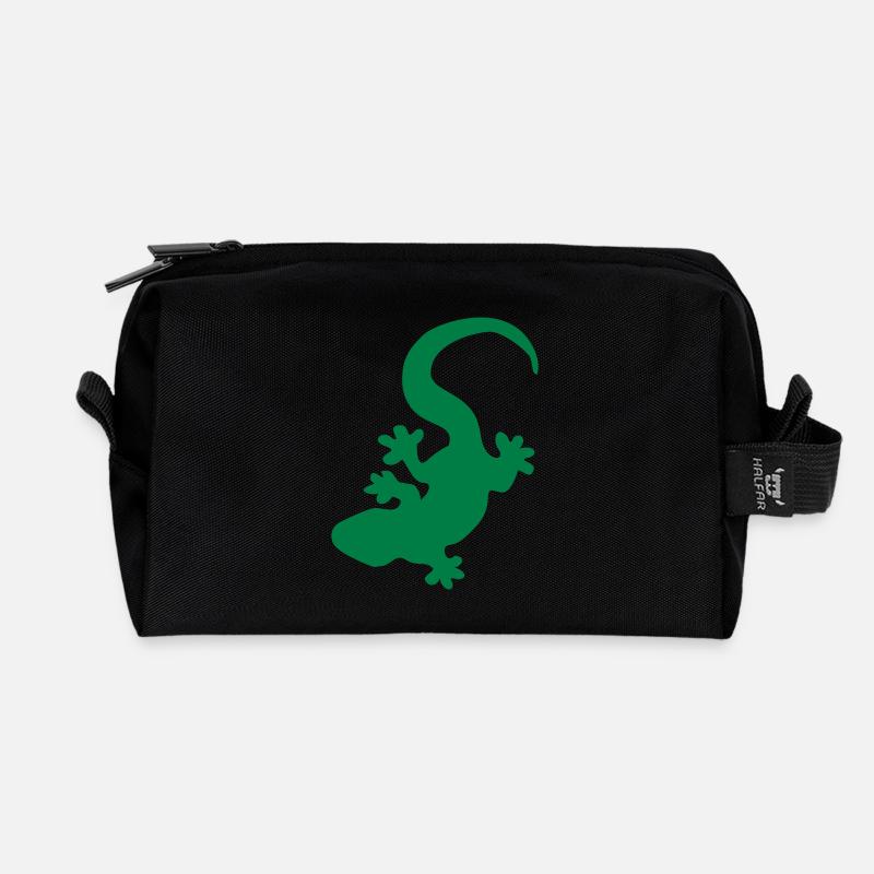 Ein Gecko - Recycelte Kulturtasche - Schwarz