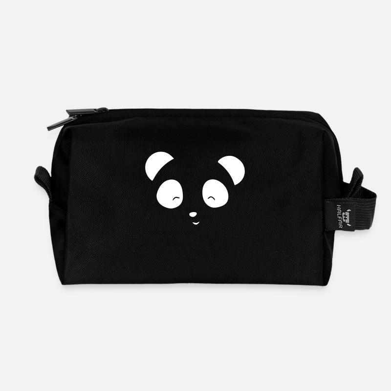 Pandabär - Recycelte Kulturtasche - Schwarz