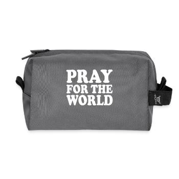 Pray for the world - Trousse de toilette en tissu recyclé - anthracite - Devant