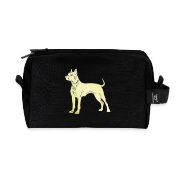 Pit Terrier Dog Silhouette - Recycled Toiletry Zip Bag - black - Front