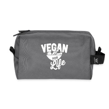 Vegan For Life - Recycled Toiletry Zip Bag - anthracite - Front