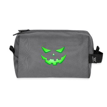 Monster Grüne Augen, gruseliges Halloween-Gesicht - Recycelte Kulturtasche - Anthrazit - Vorne