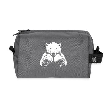 Ours polaire Ours polaire Boxing Fighter MMA - Trousse de toilette en tissu recyclé - anthracite - Devant