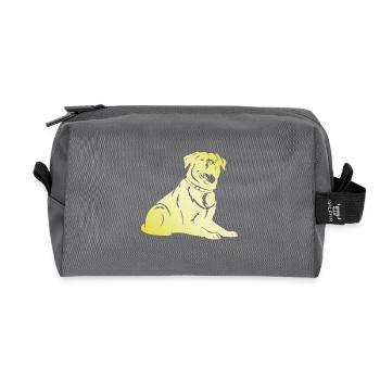 Rottweiler Dog Silhouette - Recycled Toiletry Zip Bag - anthracite - Front