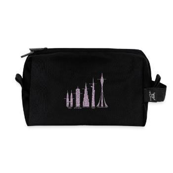 Les plus hauts gratte-ciel Nuages Bâtiments Méga tours - Trousse de toilette en tissu recyclé - noir - Devant