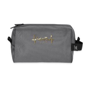 Oslo Skyline Heartbeat Norway Love I Love Oslo - Recycled Toiletry Zip Bag - anthracite - Front