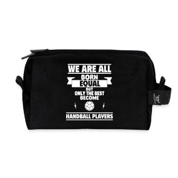 Only the best become handball players - Recycled Toiletry Zip Bag - black - Front