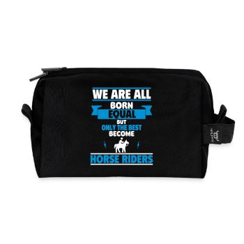 Only the best become riders - Recycled Toiletry Zip Bag - black - Front