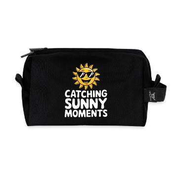Sunny Summer Moments Vibes Sommer Sonne - Recycelte Kulturtasche - Schwarz - Vorne