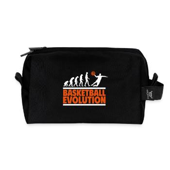Évolution du basket-ball - Trousse de toilette en tissu recyclé - noir - Devant
