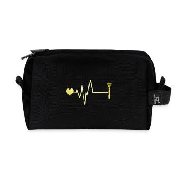 Lame de rasoir Pulse Heart Love - Trousse de toilette en tissu recyclé - noir - Devant