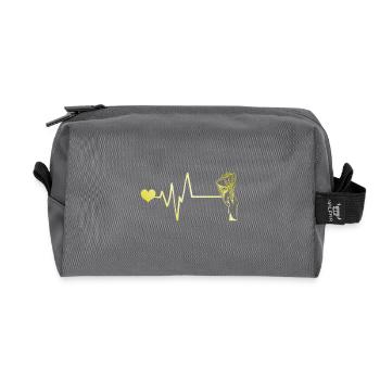 Cœur de pouls d’argent - Trousse de toilette en tissu recyclé - anthracite - Devant
