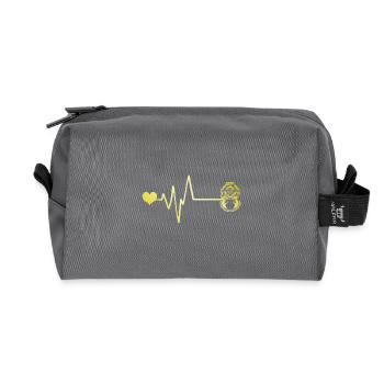 Apnea Diving Pulse Heart - Recycled Toiletry Zip Bag - anthracite - Front