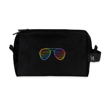 Neon Pride Brille – Minimalistisches Design - Recycelte Kulturtasche - Schwarz - Vorne